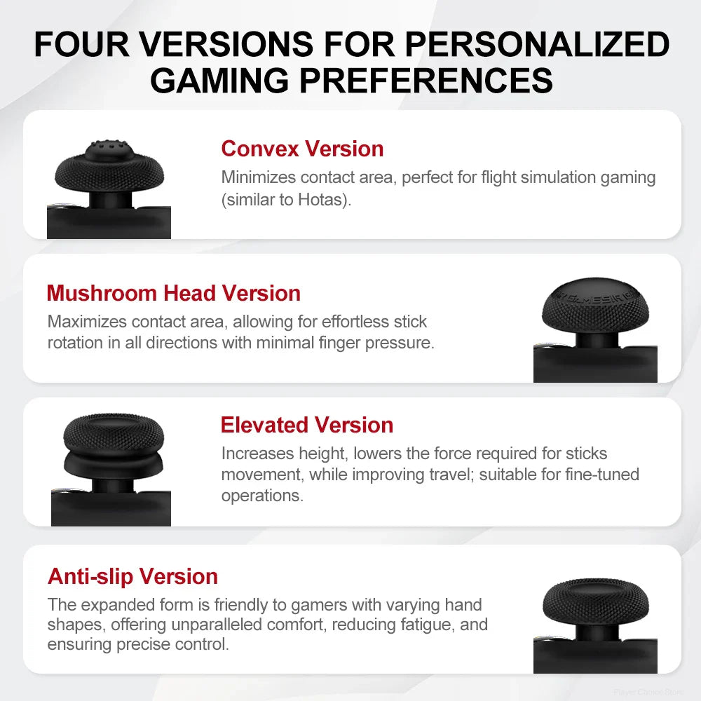 GameSir Colorful Silicone Thumb Grip Caps – Joysticks for GameSir, Xbox One/Series, Switch Pro, PS4 & PS5 Controllers