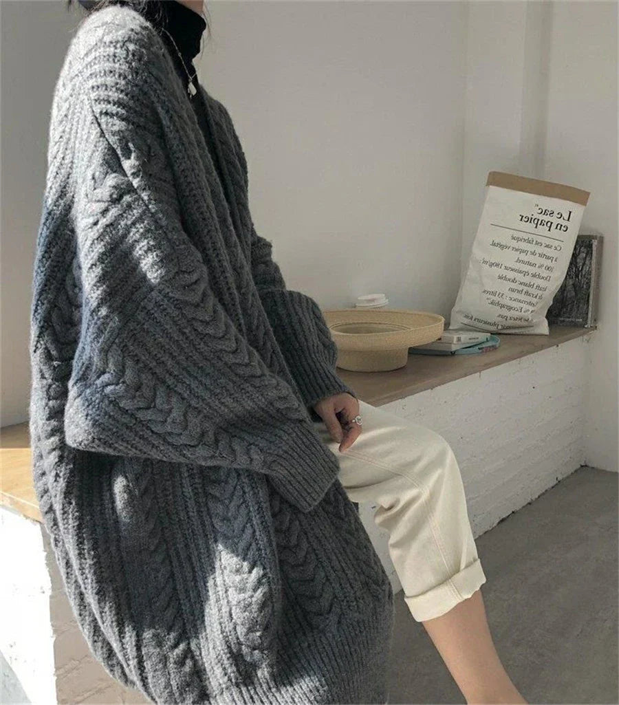 Women's Hollow Out Knitted Cardigan Coat – Casual Loose Fit, Big Size 4XL, Long Gilet Sweater Jacket