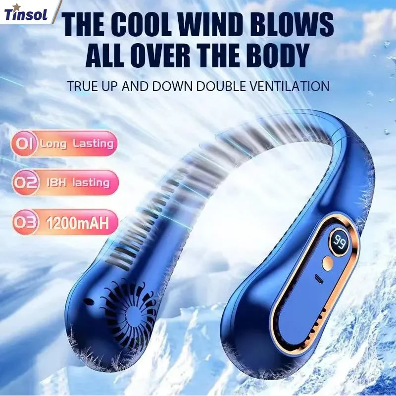 TINSOL USB Rechargeable Portable Ceiling Fan - Digital Display Hanging Fan for Office, Students, Sports & Travel