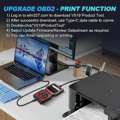 V519 Professional OBD2 Scanner – EML327 Car Diagnostic Tool & Code Reader for Troubleshooting