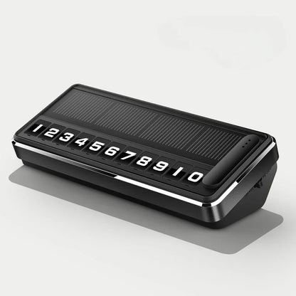 Solar LED Car Phone Number Plate — Hidden Temporary Parking Card with Multi-Number Display
