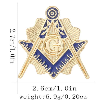 Vintage Freemason Emblem Brooch Pin - Hollow Masonic Symbol Badge Ancient Lodge Collectible Accessory