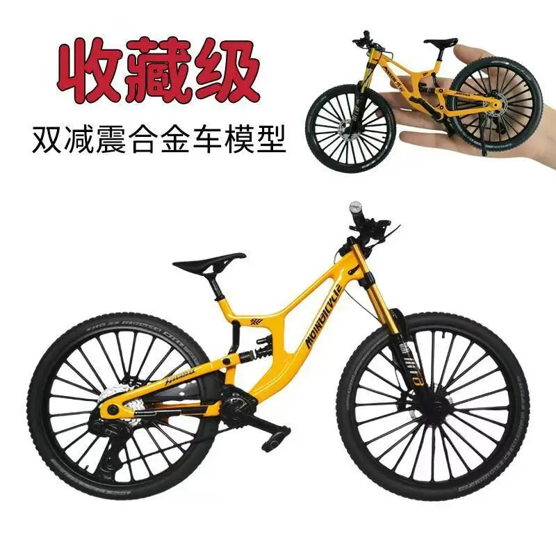 1:8 Dual Shock Downhill Mountain Bike Alloy Model - Soft Tail Metal Racing Toy & Birthday Gift