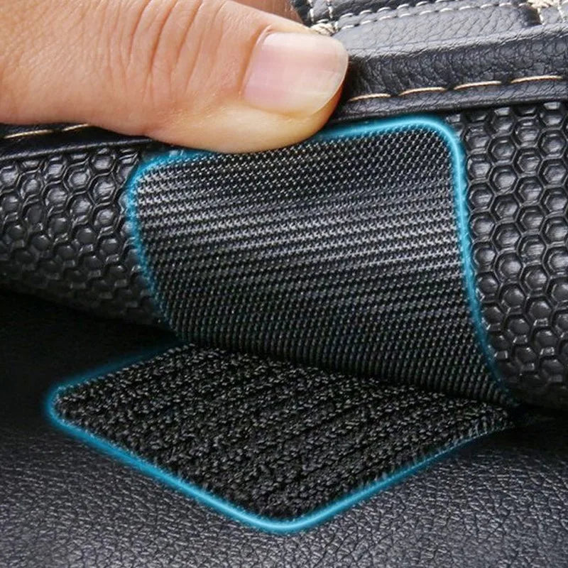 Strong Carpet Fixing Stickers – Self-Adhesive Touch Fastener Grip Tape, Double-Faced Black Mat Patch for Home Floor, Anti-Skid