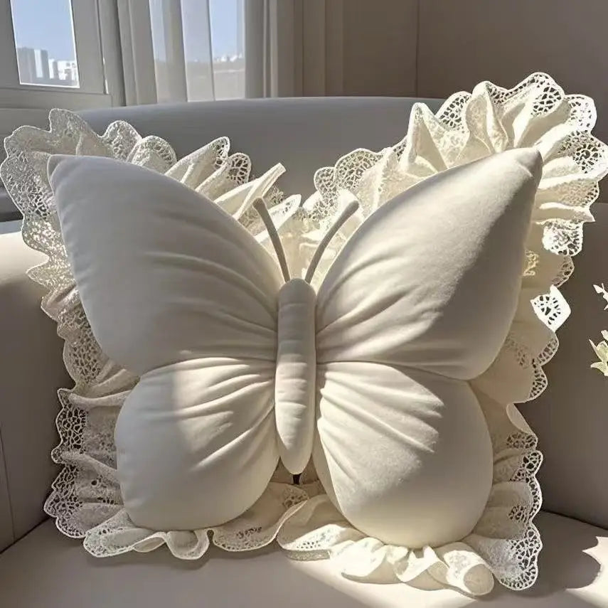 Princess Butterfly Decorative Pillow – Bow Sofa & Bedroom Cushion for Living Room and Car Home Decor