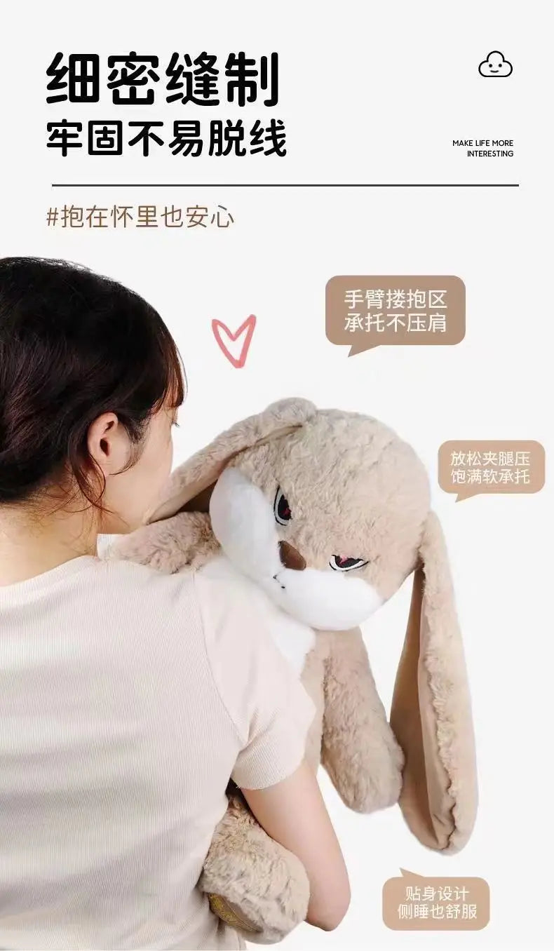 Large Angry Rabbit Plush Toy – Cute Kawaii Stuffed Animal Doll, Soft Plush for Room Decor & Birthday Gifts