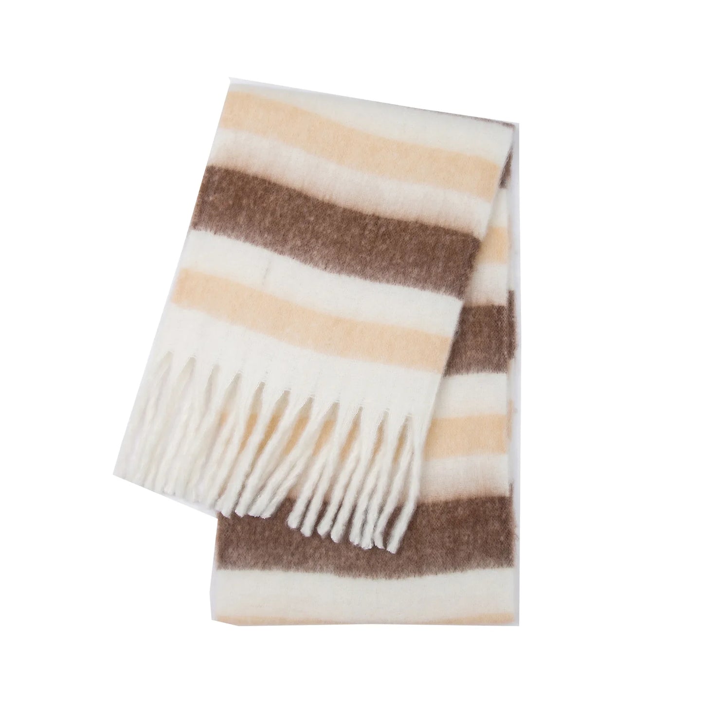 2025 Women's Winter Thick Cashmere Scarf – Warm Pashmina Shawl with Rainbow Tassels & Wraps
