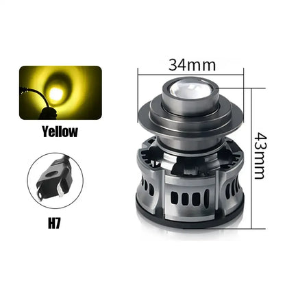 Laser Lens Car Headlight & Fog Light Bulb – H7/H8/H9/H11/9006 HB4 LED, White/Yellow/Ice Blue