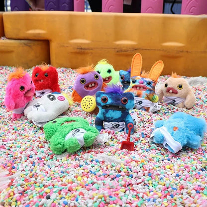 Fuggler Plush Baby Series Mr. Needles – Funny Ugly Monster Stuffed Doll, Munch Rabid Rabbit Wide-Eyed Weirdo Soft Toy 9cm