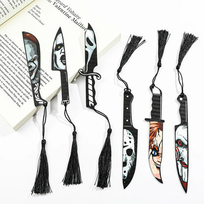 Anime Horror Killer Fruit Knife Series Bookmarks - Acrylic Bookmarks for Fans and Book Lovers, Ideal as Reading Markers
