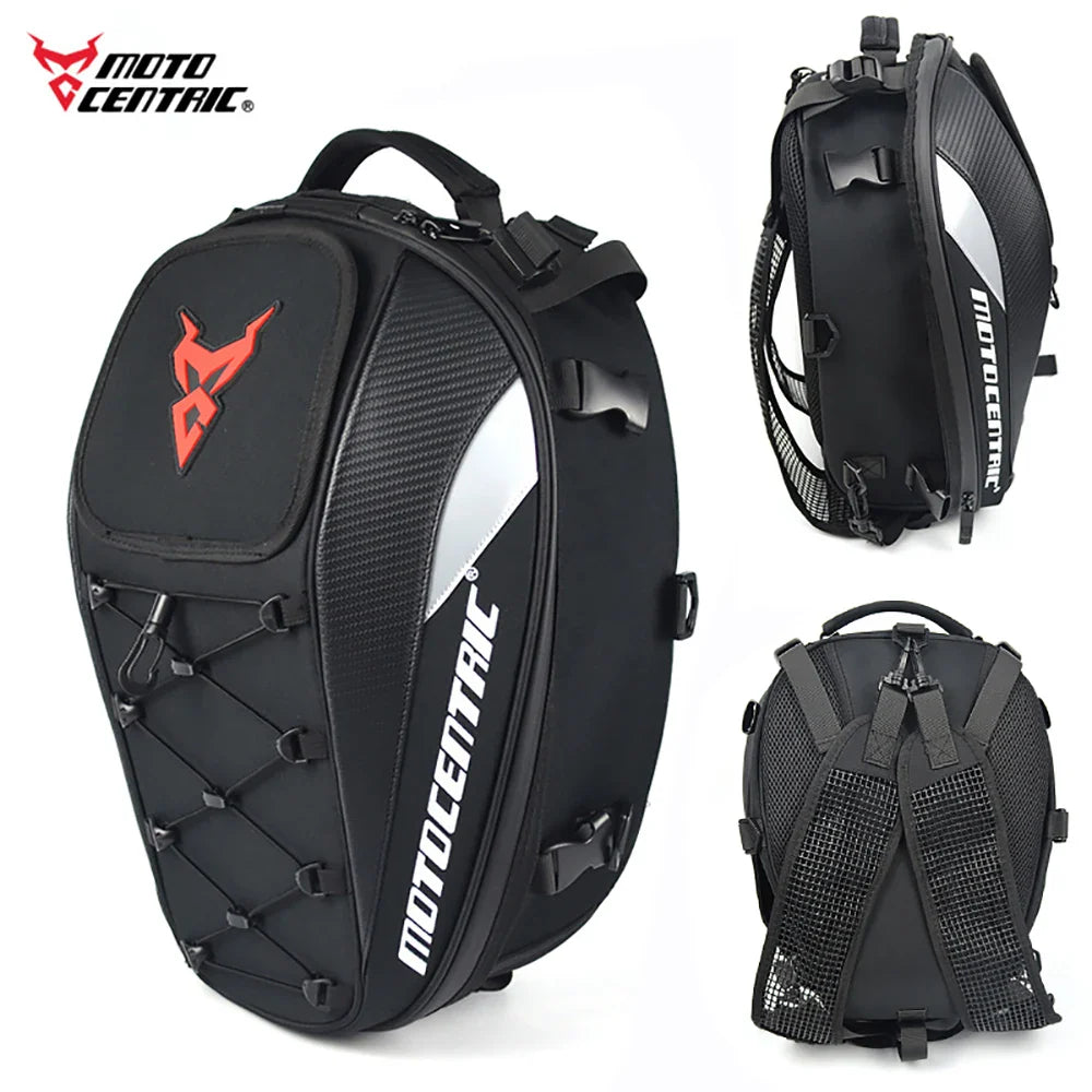 Waterproof Motorcycle Saddle Bag - Reflective, Multi-functional Motorcycle Backpack, High-Capacity Tail Bag Luggage