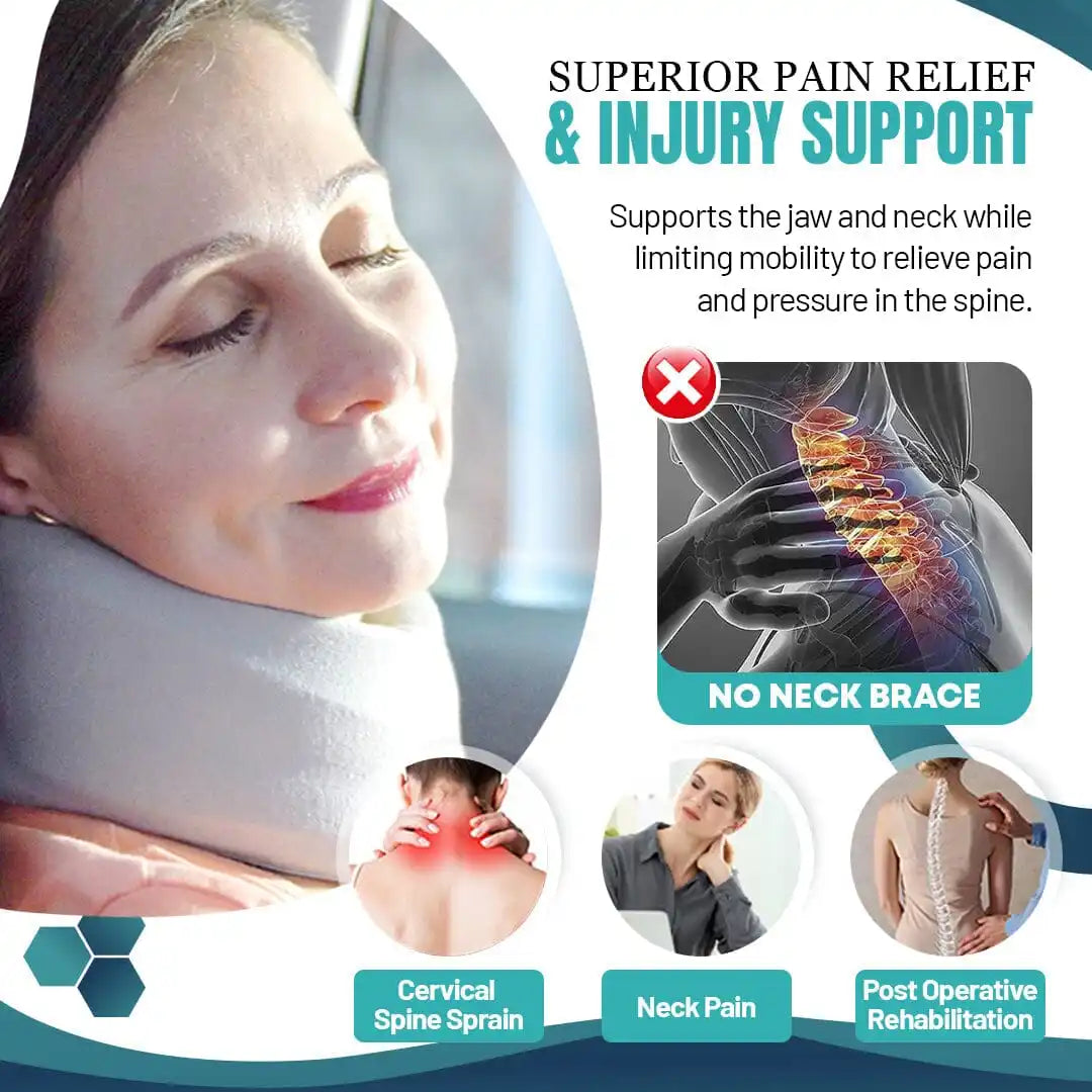 Soft Neck Support Sponge Brace for Migraine - Cervical Collar to Relieve Pain and Pressure - Includes Free Cover for Added Comfort