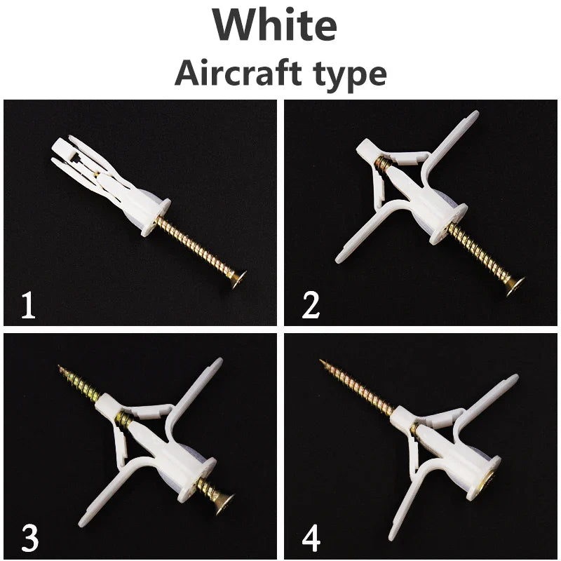 Plastic Expansion Drywall Anchor Kit — Self-Drilling Screws for Gypsum Board, Hollow Brick & Fiberboard