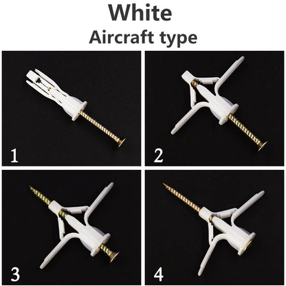Plastic Expansion Drywall Anchor Kit — Self-Drilling Screws for Gypsum Board, Hollow Brick & Fiberboard