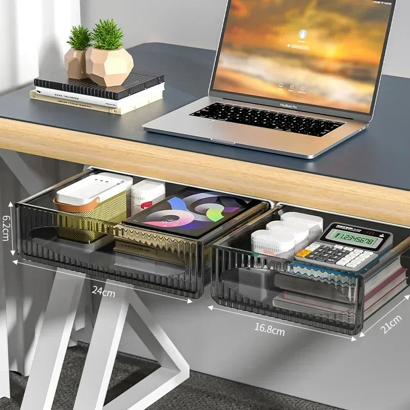Invisible Pull-Out Storage Box – Large-Capacity Hanging Under-Desk Drawer Shelf Organizer