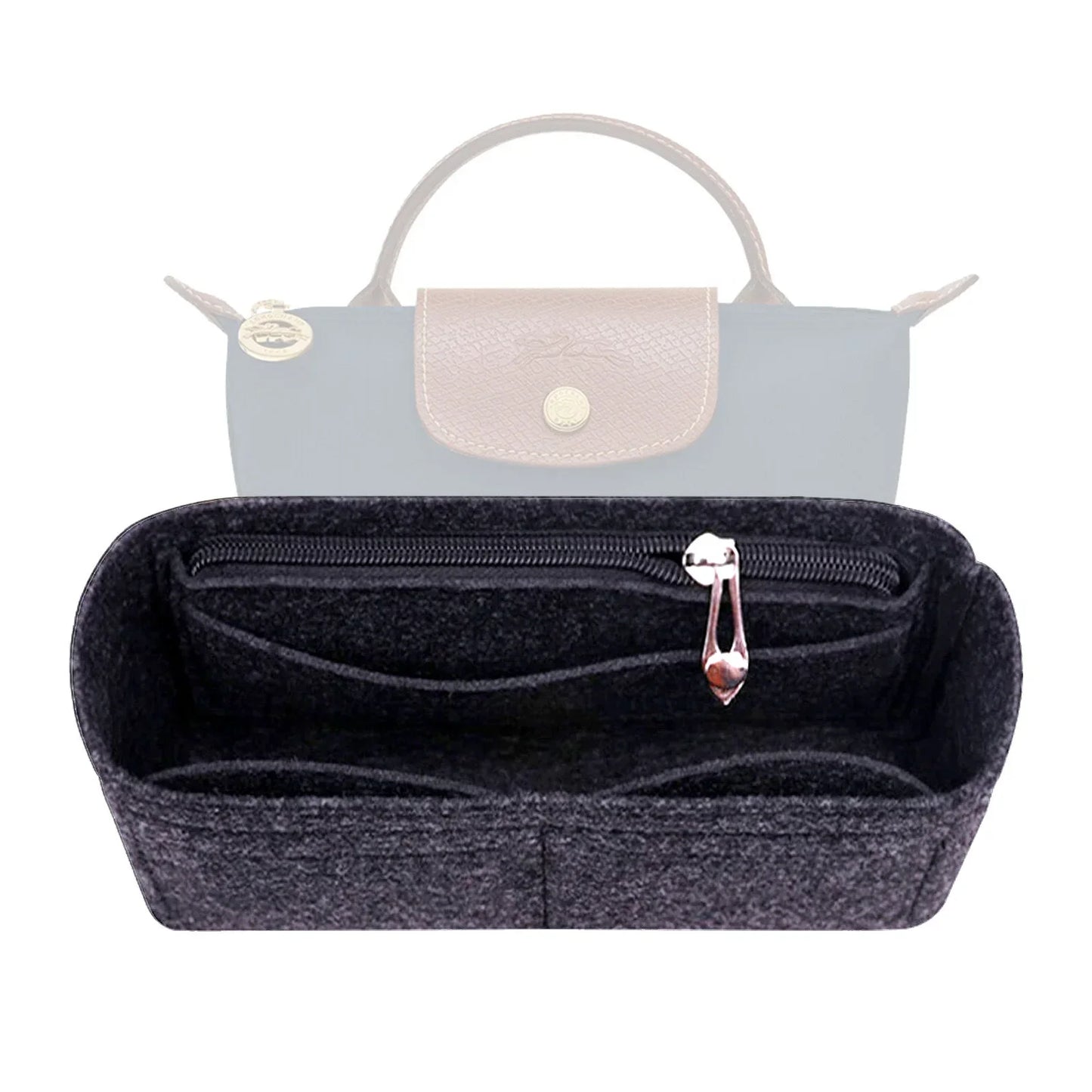 Felt Bag Insert Organizer — Purse & Handbag Organizer for Longchamp Mini Shoulder Bag