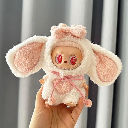 17cm Labubu Idol Dolls Clothes - Kpop EXO DIY Accessories, Cute Mini Plush FEAR Hoodie Se