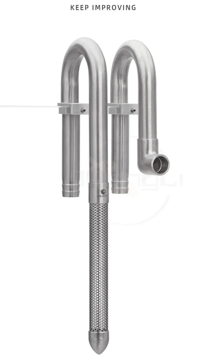 AQUAPRO Mini Stainless Steel Skimmer – Inlet & Outlet Pipes for Aquarium Fish Tanks, Filtro Accessories