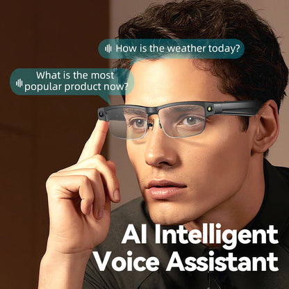 AI Smart Camera Glasses — 8MP with Bluetooth for Calls & Music, Object Recognition, and AI Translation