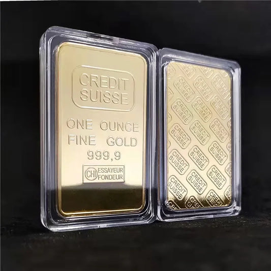 Simulation 1 OZ Gold Plated Credit Bullion Bar – Sussie Gold Ingot Bullion Replica