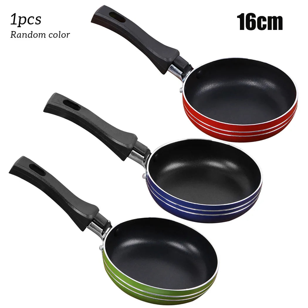 12/14/16cm Mini Non-Stick Frying Pan – Steel Saucepan for Kitchen Cooking, Random Colors