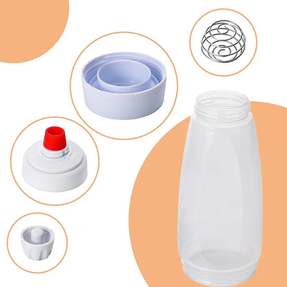 Pancake Batter Dispenser Mixer with BlenderBall Wire Whisk - Squeeze Bottle Pancake Shaker Dispenser JT194 by LMETJMA