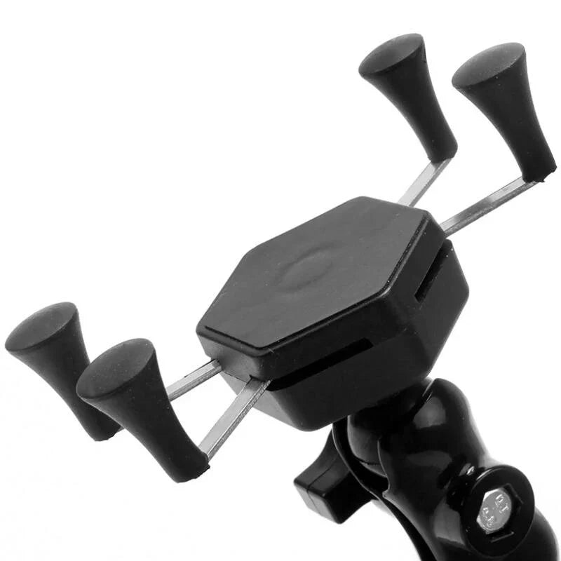 Universal 360° Rotating Motorcycle Phone Holder – Adjustable Rearview Mirror Mount for Scooter & Motorbike