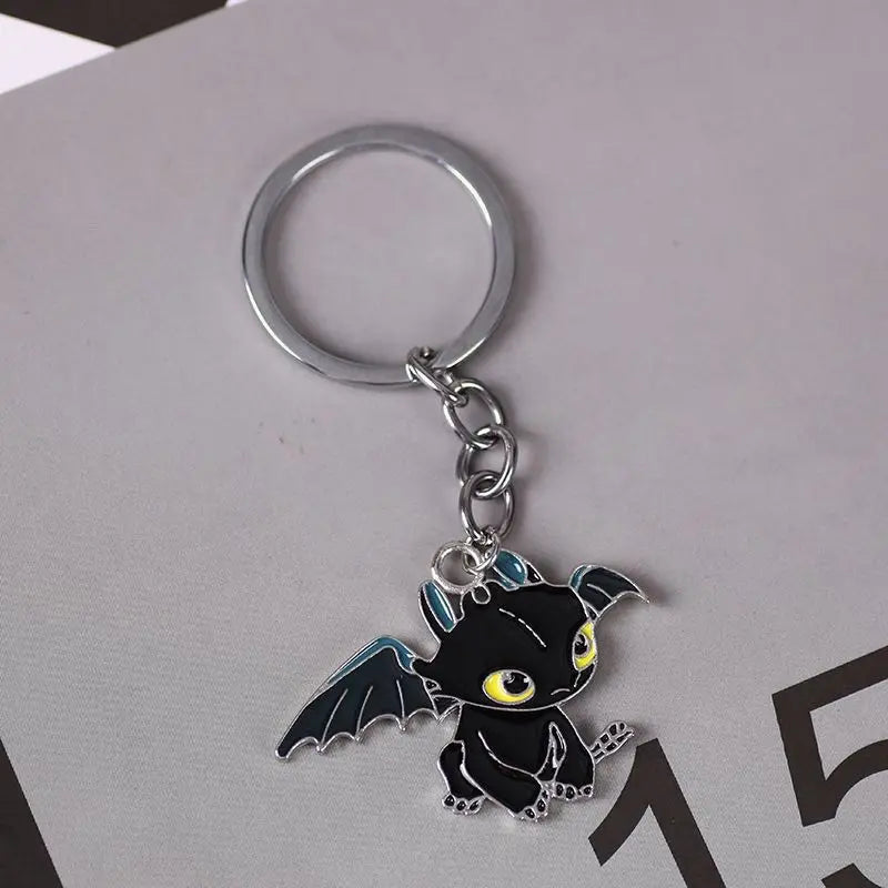 Cute Toothless Dragon Keychain – Cartoon Anime Couple Keyring, Valentine’s & Halloween Gift