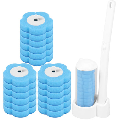 18/36Pcs Disposable Toilet Brush Kit - Wall-Mounted Bathroom Cleaning Tool with Long Handle & Refill WC Accessories