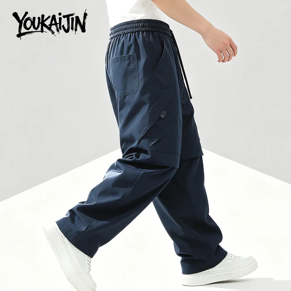 Men’s Harajuku Casual Pants - Loose Fit Elastic Waist Outdoor Walking & Hiking Trousers