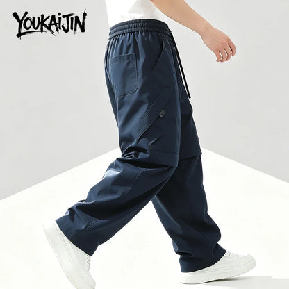 Men’s Harajuku Casual Pants - Loose Fit Elastic Waist Outdoor Walking & Hiking Trousers