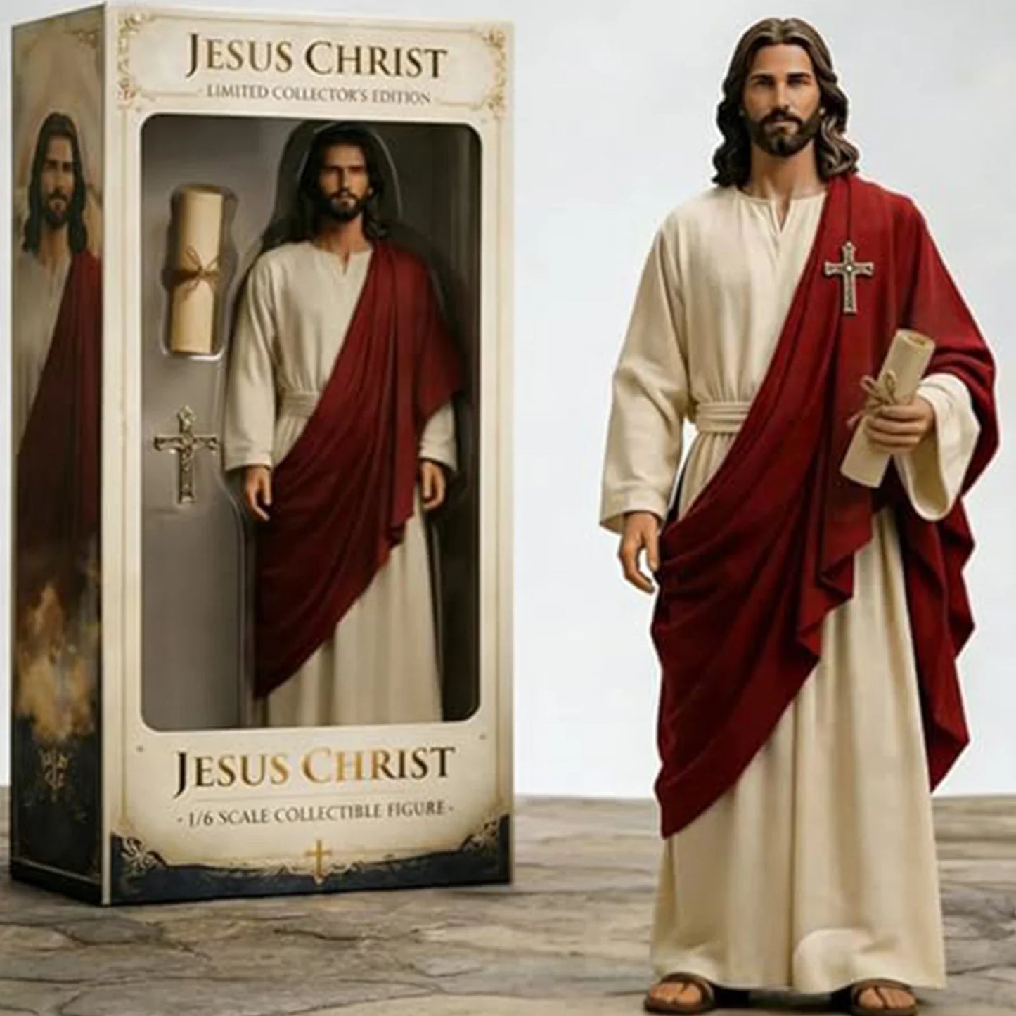 Jesus Open Arms Blessing Statue - 1/6 Scale Hand-Painted Christ Figurine for Home Decor