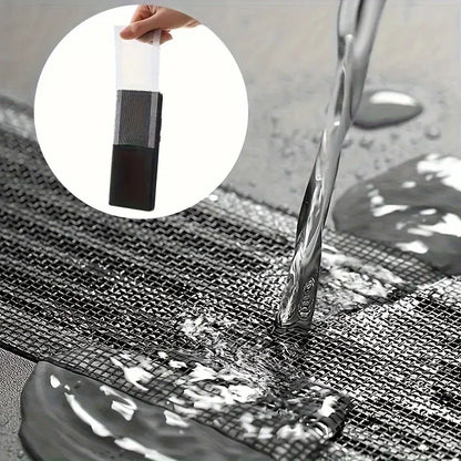 Cuttable Shower Drain Hair Catcher Mesh Sticker – 12cm x 4m Disposable Anti-Clog Filter for Bathroom & Kitchen Sink Drain Protection