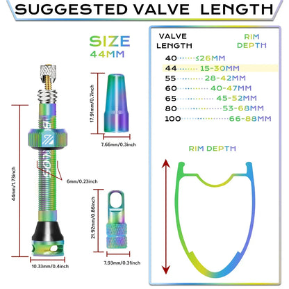 BUCKLOS Presta Tubeless Valve Stem 40/44/55/60mm — High-Quality Bike Tire Nipple for Road & MTB