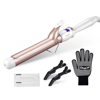 CkeyiN 32mm/38mm Electric Hair Curler – Professional Ceramic Curling Iron with Adjustable Temperature for Women