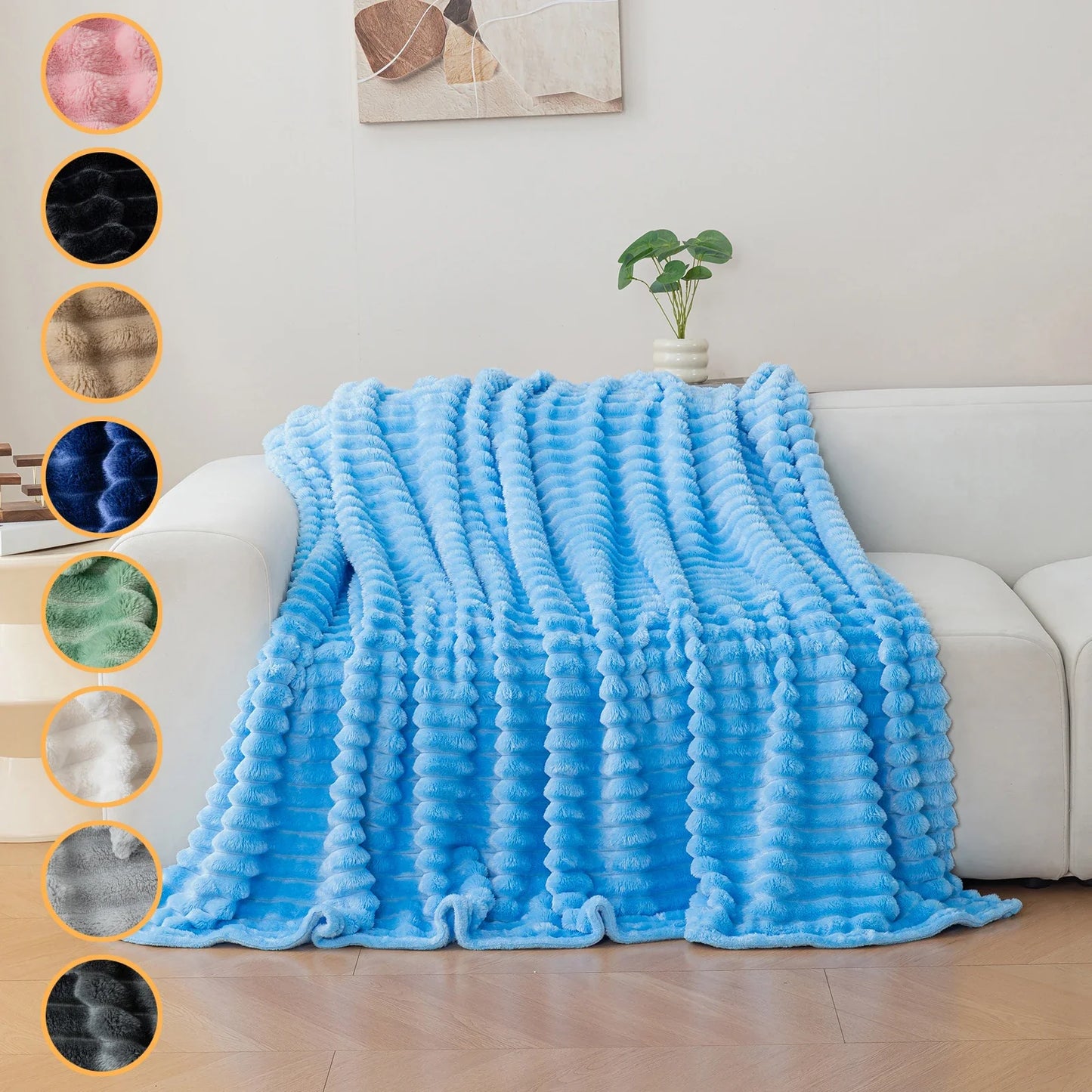 Soft Flannel Throw Blanket – Warm Cozy Nap Blanket, Christmas Gift Idea, Multi-Color Comfortable Home Bedding Cover