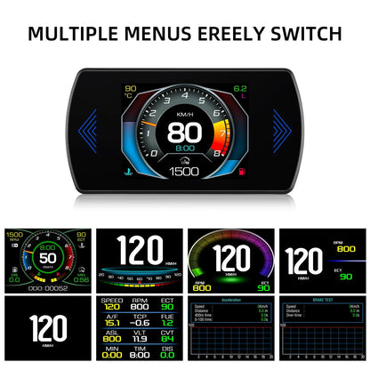 P12 Car OBD2 Head-Up Display — Dual System HUD, Smart Digital Meter for Speed, Fuel, Fault Codes & Driving Data