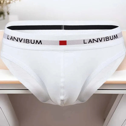 3PCS Men’s Pure Cotton Low Waist Briefs – Breathable Elastic Sexy Loose Fit Underwear for Summer Comfort Wear