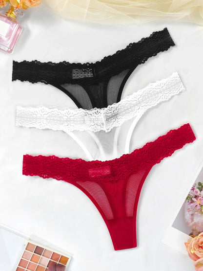 3-Pack Women’s Sexy Floral G-String Thongs — Breathable Multicolor Intimates