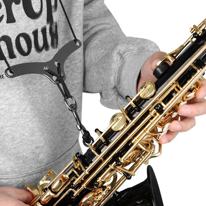 Saxophone Neck Strap - Adjustable Leather Universal Fit for Soprano, Alto, Tenor Sax with Secure Closed Hooks