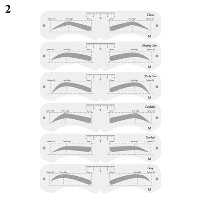 Reusable Eyebrow Stencil Set – Soft Ruler Brow Definer & Styling Template for Precise Grooming