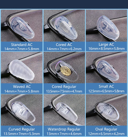 Silicone Air Chamber Nose Pads for Glasses | Anti-Slip Screw-In Eyewear Support & Accessories Kit