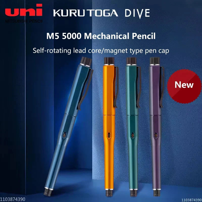 Uni Kuru Toga DIVE Mechanical Pencil 0.5mm M5-5000 – Automatic Self-Rotating Lead Core Pencil for Drawing, Art & Writing Stationery