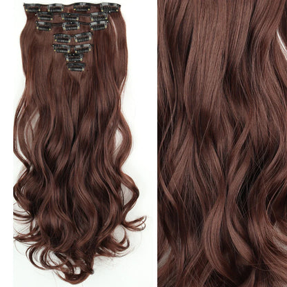 Women’s 7Pcs Hair Extensions with 16 Clips – Natural Black Straight Ombre Hairpiece