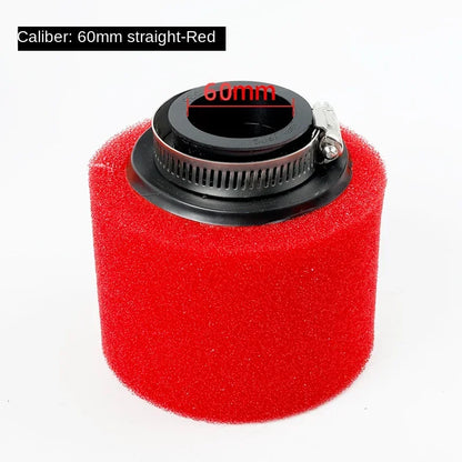 35–60mm Foam Air Filter – Red Elbow Neck Sponge Cleaner for Scooter, Dirt Bike, Motorcycle | Kayo BSE Compatible