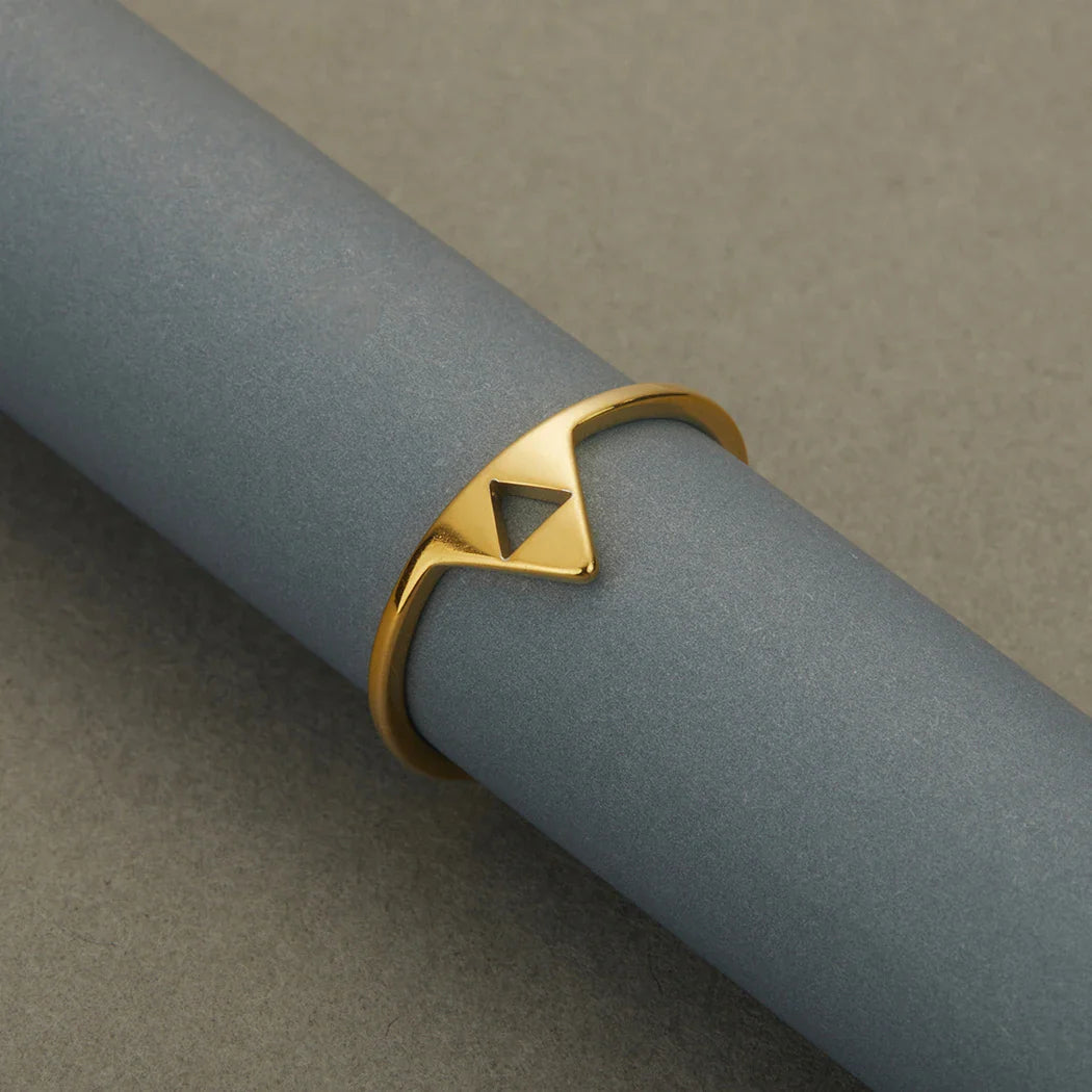 Kinitial Vintage Stainless Steel Triforce Triangle Ring – Men’s Simple Jewelry Gift