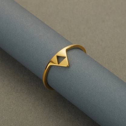 Kinitial Vintage Stainless Steel Triforce Triangle Ring – Men’s Simple Jewelry Gift