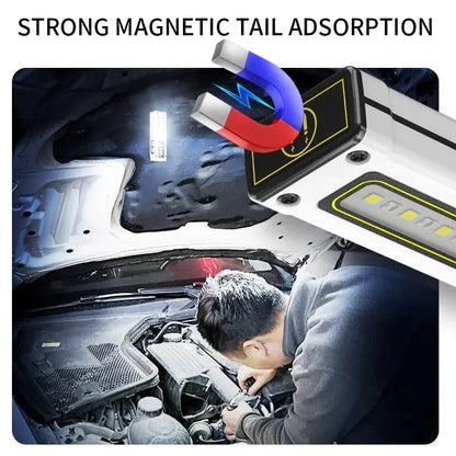 Super Bright LED Work Lamp with Magnet, SOS Alarm, Power Bank, and Waterproof Emergency Flashlight - New Design