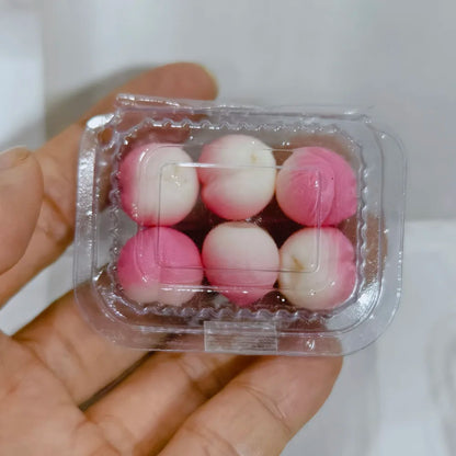 1/6 Miniature Dollhouse Fruit Set – Mini Peach & Grape with Box for Blythe, OB11, BJD Dolls