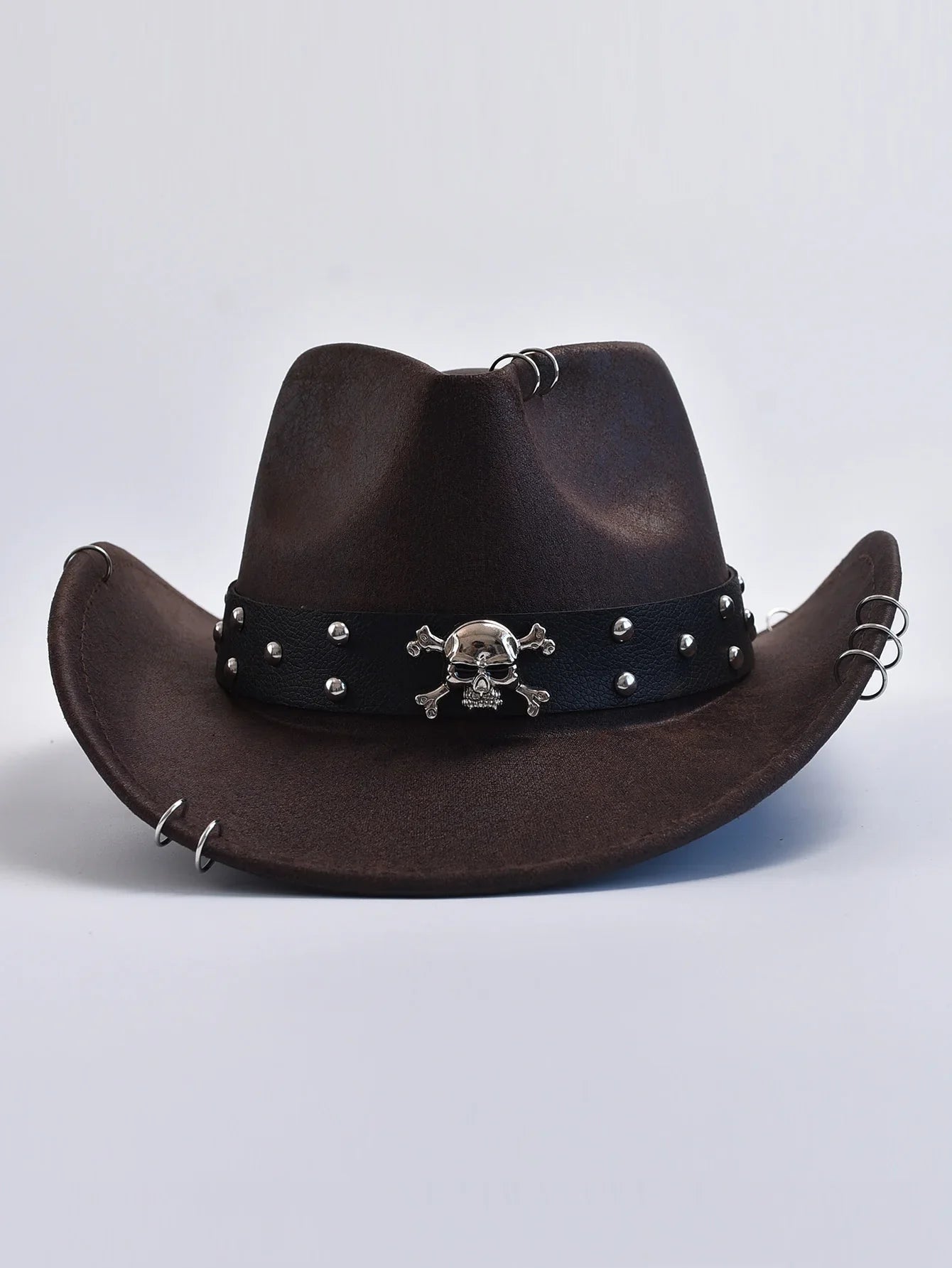 Faux Leather Vintage Western Cowboy Hat for Men – Gentleman Jazz Panama Cowgirl Sombrero Hat